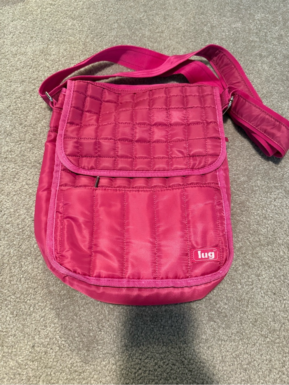 lug Hot Pink Quilted Crossbody Bag